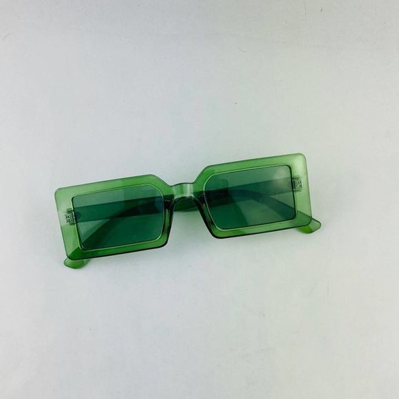 COPY - Awesome rectangular translucent green frame sunglasses - Picture 1 of 4